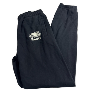 Roots Classic Black Joggers Sweatpants Loungewear Unisex Men Size Small